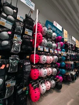 Inline skate gears at Decathlon Stock Photos