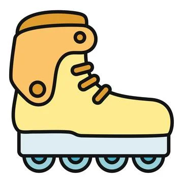Inline skate icon representing roller skating and active sports Stock Illustration
