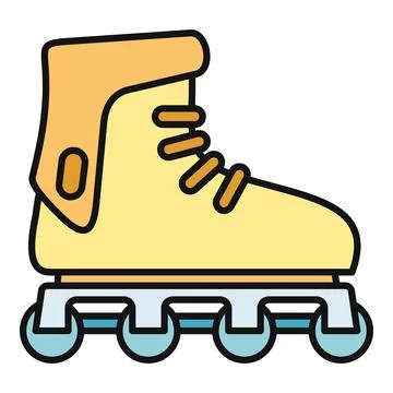 Inline skate icon representing roller skating and extreme sport Stock Illustration