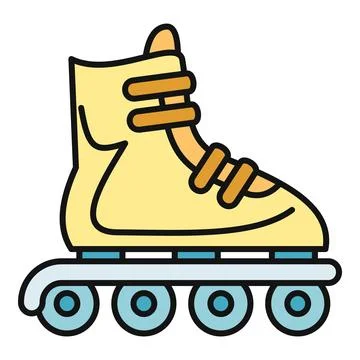 Inline skate shoe icon for active recreation and sport Stock Illustration