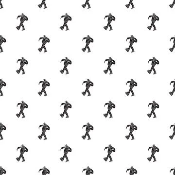 Inline skate skater man seamless vector pattern Stock Illustration