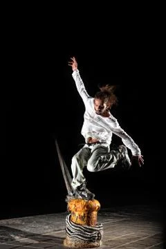 Inline skater doing tricks Stock Photos