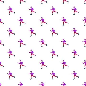 Inline skater rollerblading seamless repeat pattern illustration Stock Illustration