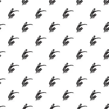 Inline skater silhouette pattern seamless repeating design Stock Illustration