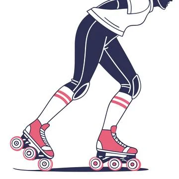 Inline Skates Flat Sports Vector Stock Illustration