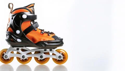 Inline skates or rollerblades roller blade are a type of roller skate four .. Stock Photos