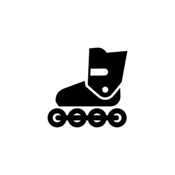 Inline skates simple flat style icon illustration Stock Illustration