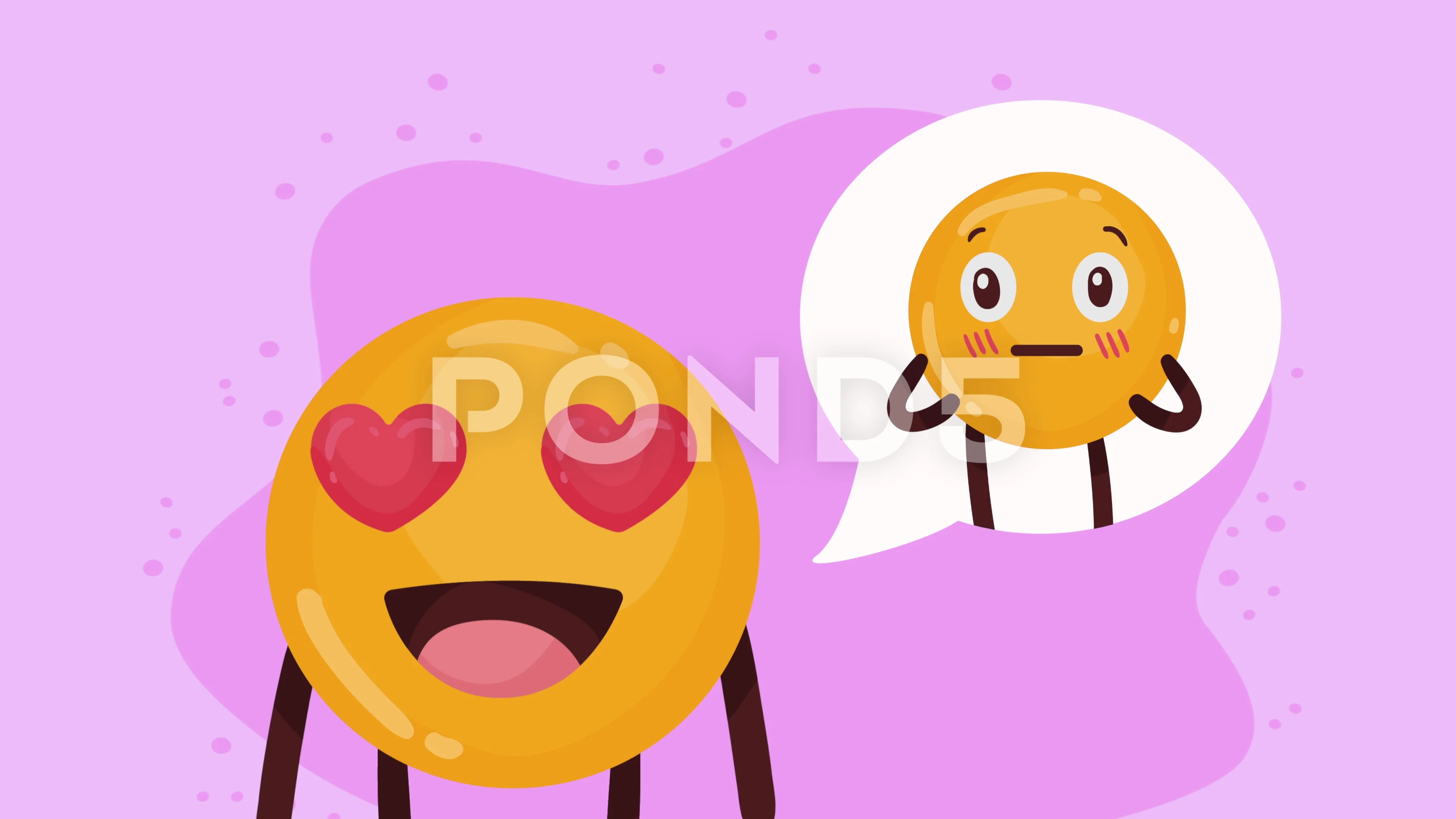 Inlove Emoji with Heart Comic Character Stock Footage - Video of love,  expression: 261593132