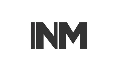 INM logo design template with strong and modern bold text. Initial based ve.. 库存插图