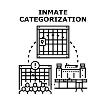 Inmate categorization concept displaying prison system management イラスト素材
