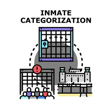 Inmate categorization concept displaying prison system management Stock Illustration