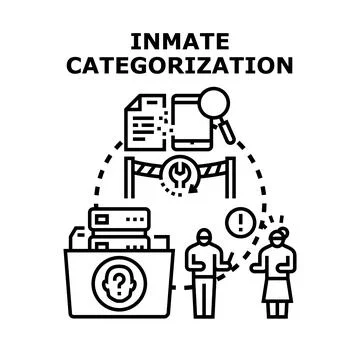 Inmate categorization process for prisoner identification planning Illustrazione stock