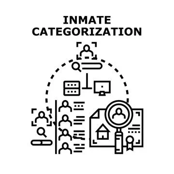 Inmate categorization system classifying individuals for rehabilitation Illustrazione stock