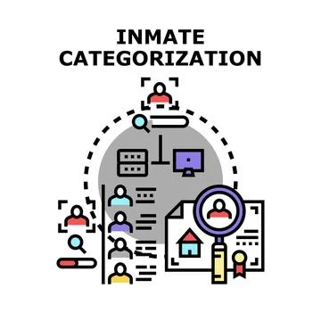 Inmate categorization system classifying individuals for rehabilitation Stock Illustration