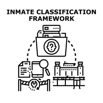 Inmate classification framework concept planning system Stockillustratie