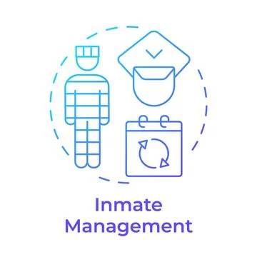Inmate management blue gradient concept icon 스톡 일러스트