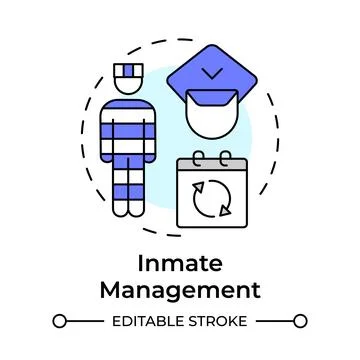 Inmate management multi color concept icon Stock Illustration