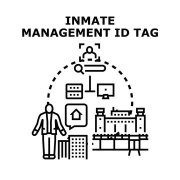 Inmate management system identifying prisoner location and data Illustrazione stock