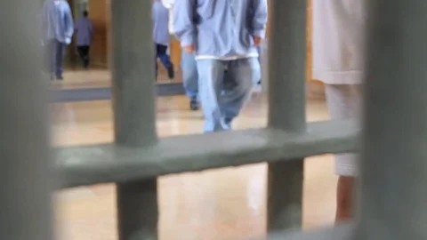 Inmates in Prison Stock Footage 77963329