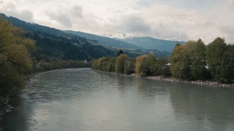 Inn river view in Tyrol, Austria Video stock 74998136