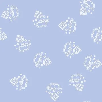 Innate immunity line seamless pattern 스톡 일러스트