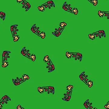 Inner alchemy taoism vector seamless pattern Stock Illustration