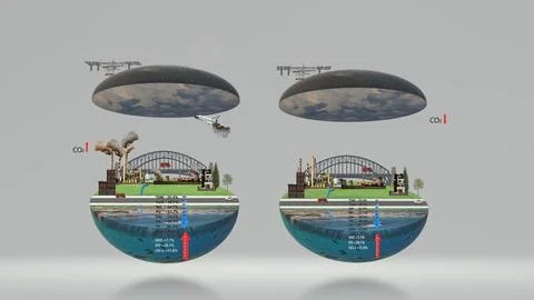 Inner and outer structure of a earth events in environmental perspective Stock Illustration