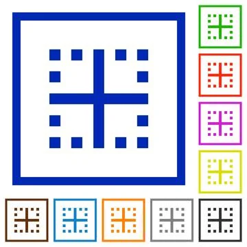 Inner borders flat framed icons Stock Illustration