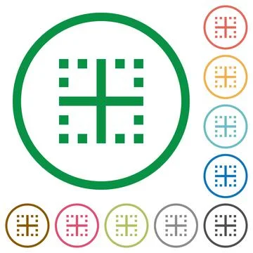 Inner borders flat icons with outlines Stock Illustration