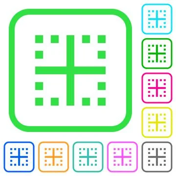 Inner borders vivid colored flat icons Stock Illustration