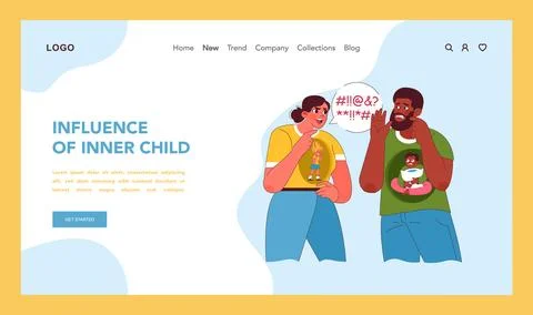 Inner child impact concept. Vector illustration Illustrazione stock