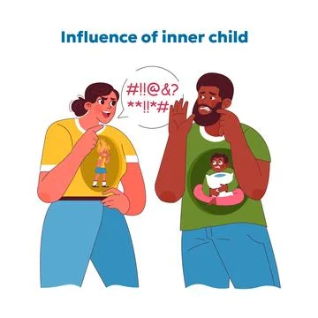 Inner child impact concept. Vector illustration Stock Illustration