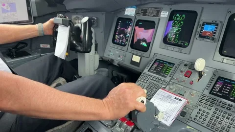 Inner cockpit view during a real flight.... | Stock Video | Pond5
