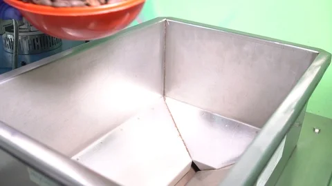 Inner cocoa bean is going to be broken into small pieces called cocoa nibs. Stock Footage 88986765