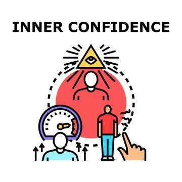 Inner confidence development achieving personal growth and self esteem Stock Illustration
