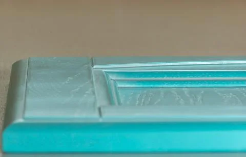 Inner corner of the loft-style kitchen facade in turquoise color Stock-Fotos