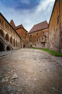 Inner Courtyard of the Castle Stock Photos