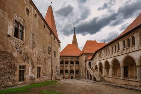 Inner Courtyard of the Castle Stock Photos