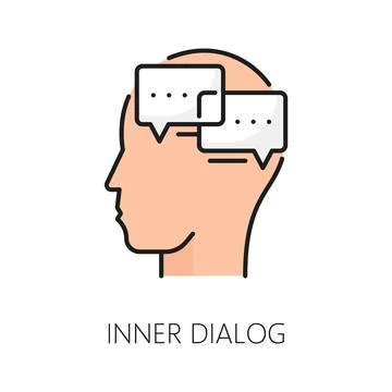 Inner dialog psychological disorder problem icon 스톡 일러스트