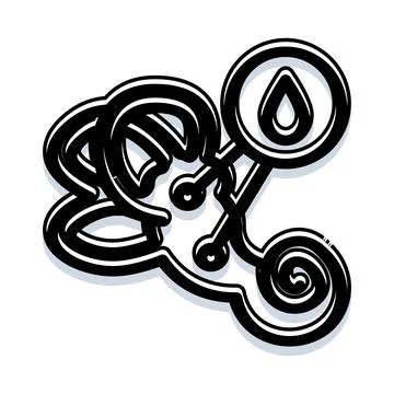 Inner ear human anatomy vector line art icon Stock Illustration