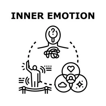 Inner emotion analysis, self expression, and personal identity concept Stock Illustration