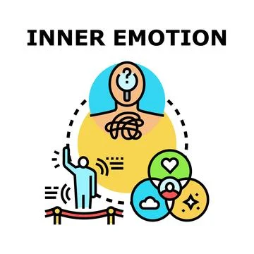 Inner emotion analysis, self expression, and personal identity concept Stock Illustration