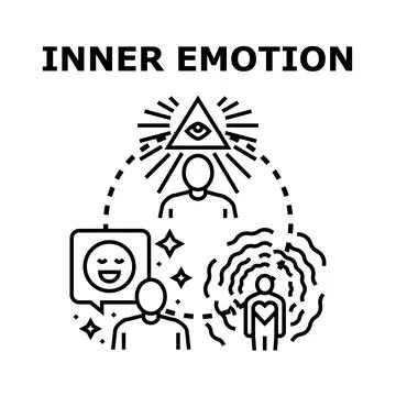 Inner emotion self awareness and spirituality concept Stock Illustration