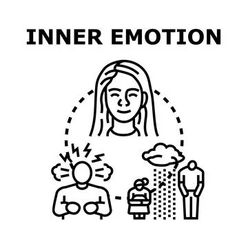 Inner emotion showing different mood conditions Stock Illustration