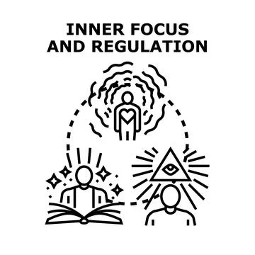 Inner focus and regulation self perception concept Stock Illustration