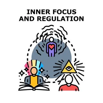Inner focus and regulation self perception concept Stock Illustration