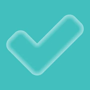 Inner glow check mark. Abstract minimal frame with soft inner glowing, mini.. Stock Illustration