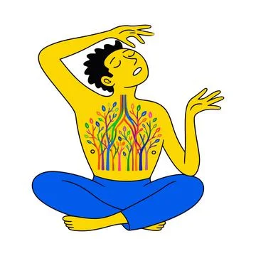 Inner Growth Meditation Stock Illustration