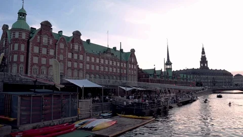 The inner harbor of Copenhagen Stock Footage 129836101