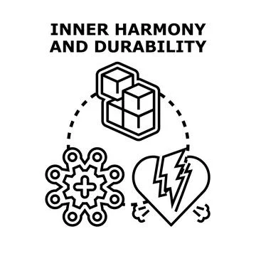 Inner harmony durability and emotional well being concept Stock Illustration